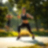 Energetic morning workout session