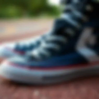 A close-up of the comfort features of High Converse footwear