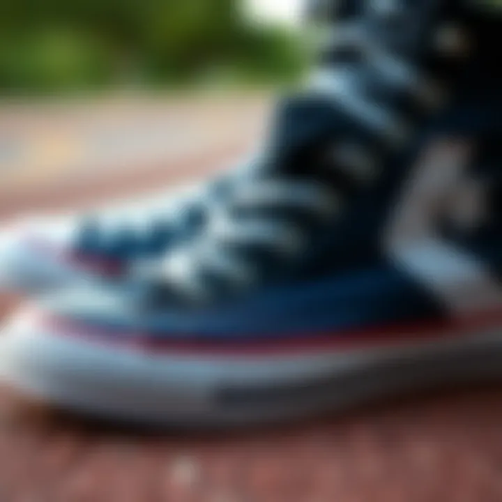 A close-up of the comfort features of High Converse footwear