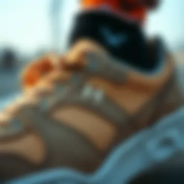 Close-up of Hummel sneaker detailing showcasing craftsmanship