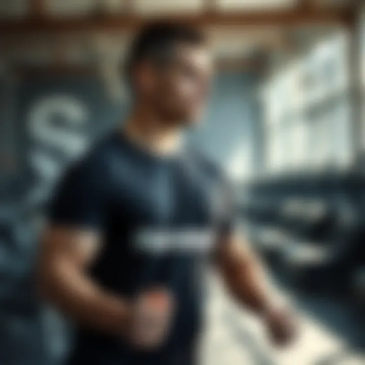 Athlete wearing Hummel t-shirt during a workout