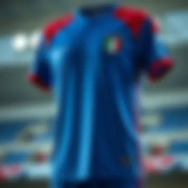 Iconic Italian football jersey showcasing the vibrant blue color