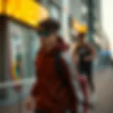 Dynamic urban lifestyle showcasing active wear