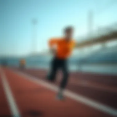 A runner sprinting on a track