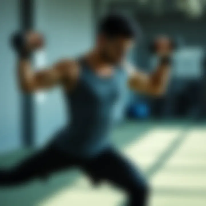 Dynamic workout session demonstrating core strength