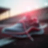 Close-up of innovative rubber sports shoe design