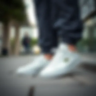 Comfortable Lacoste shoes in an urban setting