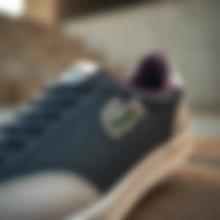 Close-up on the unique design features of Lacoste sports shoes