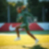 Dynamic pose showcasing Lacoste Elite Active apparel in action.