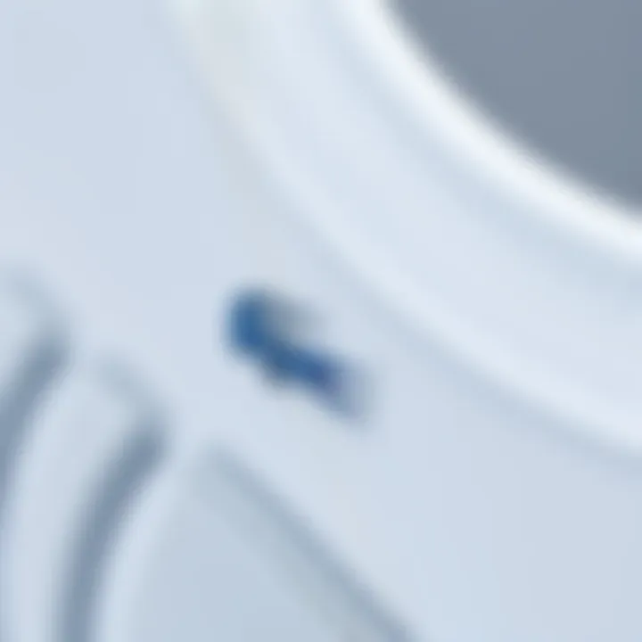 Close-up of fabric texture and design details of Lacoste Elite Active wear.