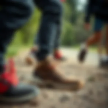 Kids wearing Lumberjack sports shoes during outdoor activities