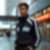 Stylish tracksuit showcasing modern design elements