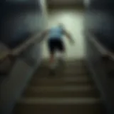 A person climbing stairs representing physical effort