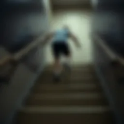 A person climbing stairs representing physical effort