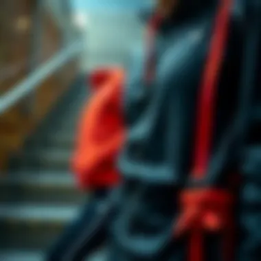 Close-up of sportswear suitable for climbing