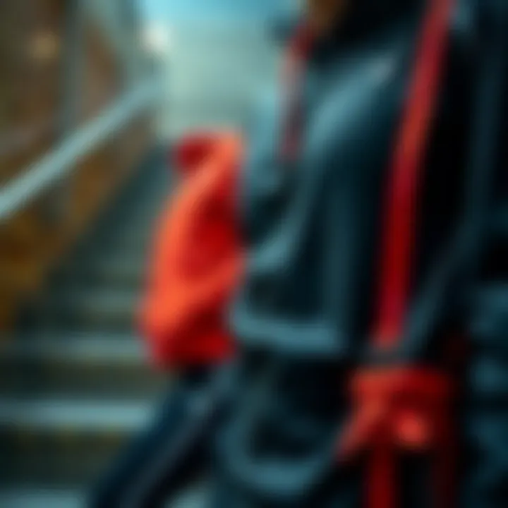 Close-up of sportswear suitable for climbing