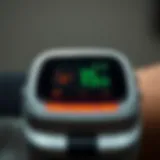 A close-up view of a heart rate monitor displaying elevated pulse readings.