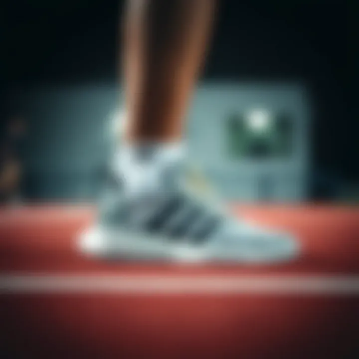 Athlete wearing Adidas sneakers for performance