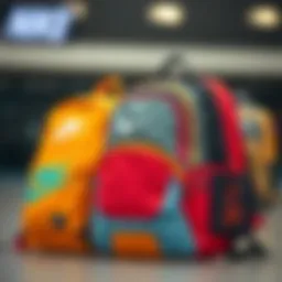 Colorful Nike backpacks for children showcasing various styles