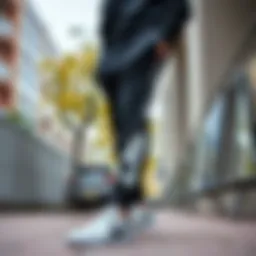 Stylish Nike joggers in an urban setting