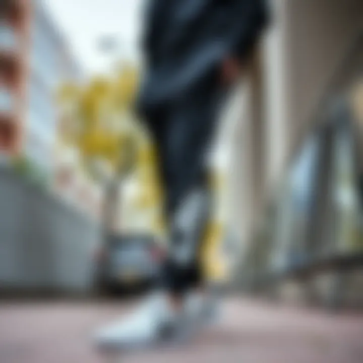 Stylish Nike joggers in an urban setting