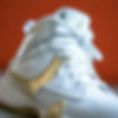 Close-up view of the innovative materials used in Nike Jordan white sneaker