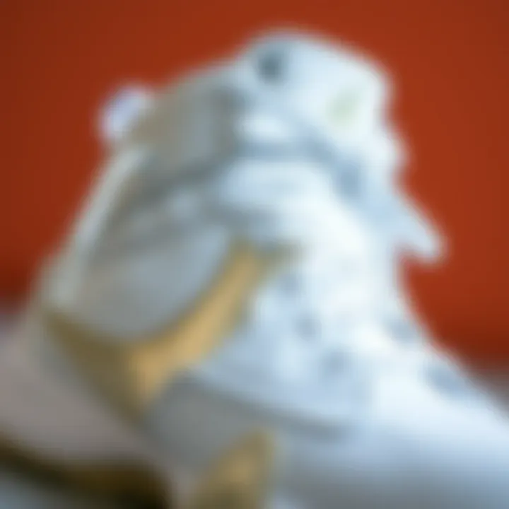 Close-up view of the innovative materials used in Nike Jordan white sneaker
