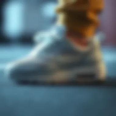 Close-up of Nike kids' white sports shoes showcasing material quality
