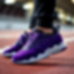 Stylish Nike purple sneakers displayed elegantly