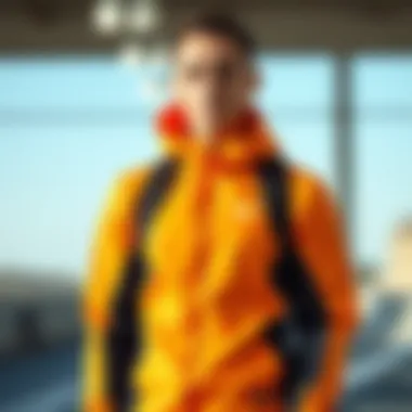 Showcasing the stylish design elements of the apparel