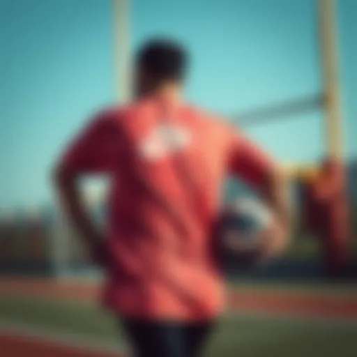 Dynamic Nike T-shirt showcased in an athletic setting