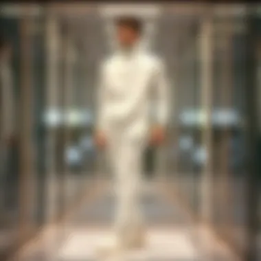 Elegant display of Nike white tracksuit showcasing its sleek design