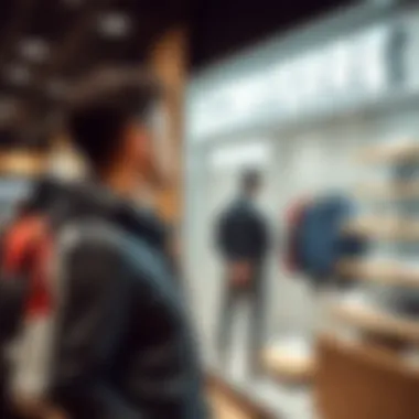 Customer browsing through Converse outlet store