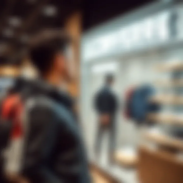 Customer browsing through Converse outlet store