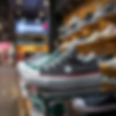 Stylish Converse sneakers in an outlet display