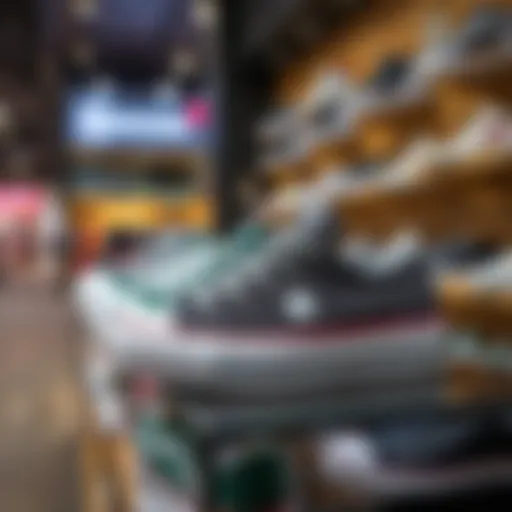 Stylish Converse sneakers in an outlet display