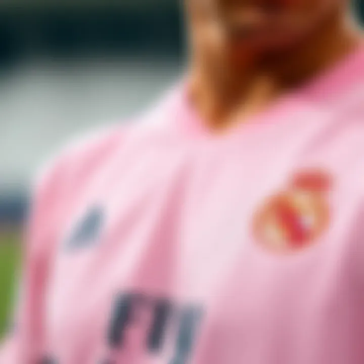 Close-up of the jersey's unique design elements