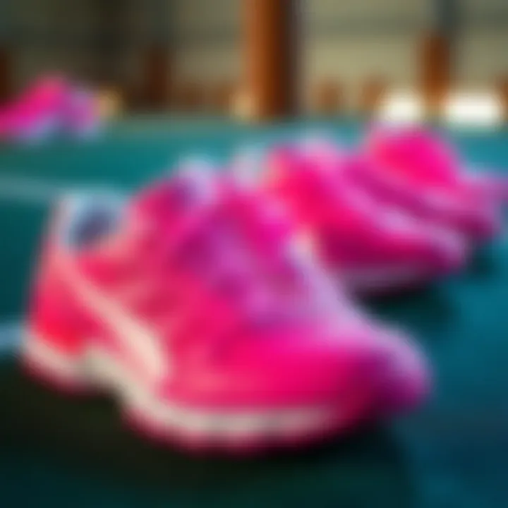 Comparison of various pink volleyball shoe models