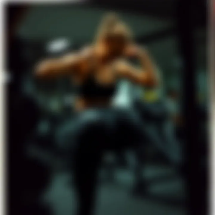 Demonstrating a glute workout routine