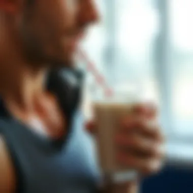 A person enjoying a protein shake post-workout