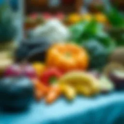 A vibrant arrangement of potassium-rich fruits and vegetables.