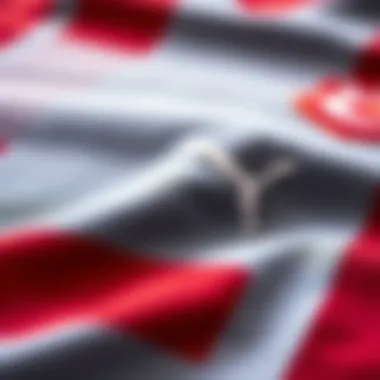 Close-up of the technical fabric used in Puma Galatasaray jersey