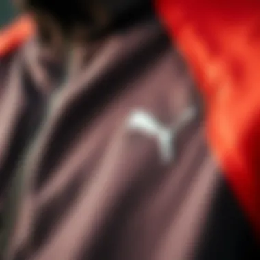 Close-up of high-quality fabric used in Puma tracksuits