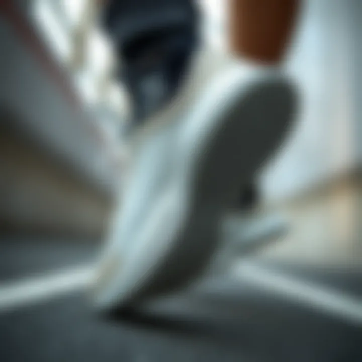 Dynamic perspective of Puma Rebound Joy Beyaz showcasing its sleek design