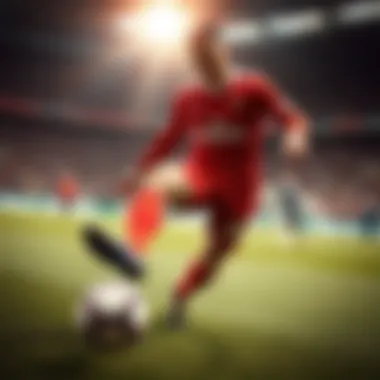 Ronaldo showcasing his footwear during a match