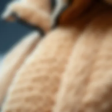 Close-up of the soft texture of a sherpa jacket