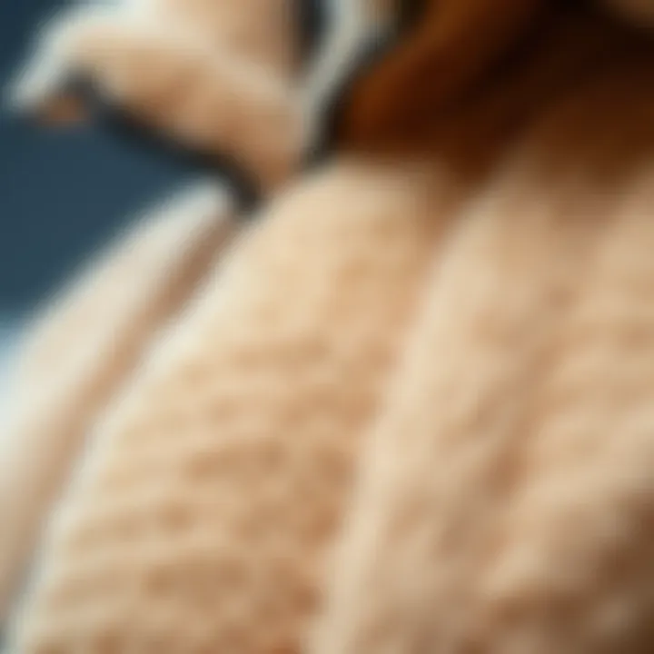 Close-up of the soft texture of a sherpa jacket