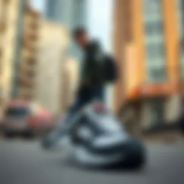 Aesthetic shot of Skechers Escape Plan in an urban setting