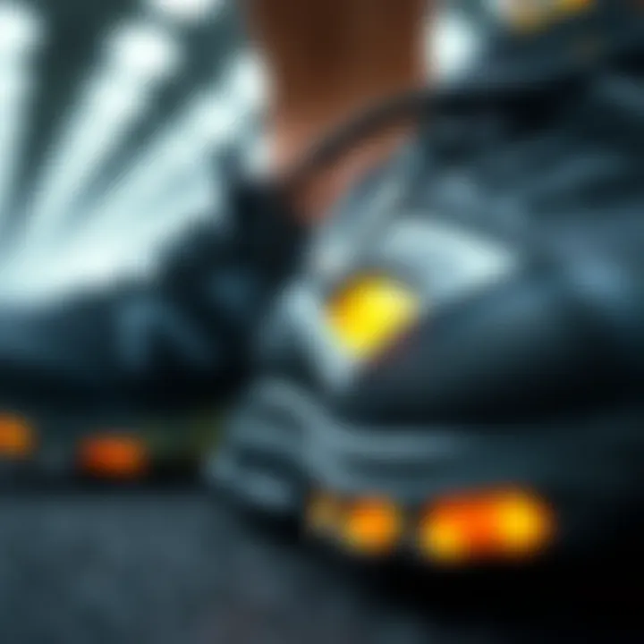 Close-up of running shoes highlighting the cushioning technology