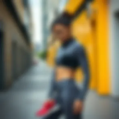 Modern Athletic Fashion Dynamic activewear in urban setting